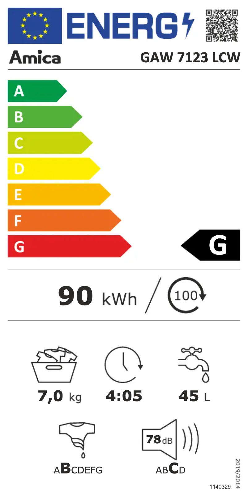 First page image of the manual for GAW7123LCW