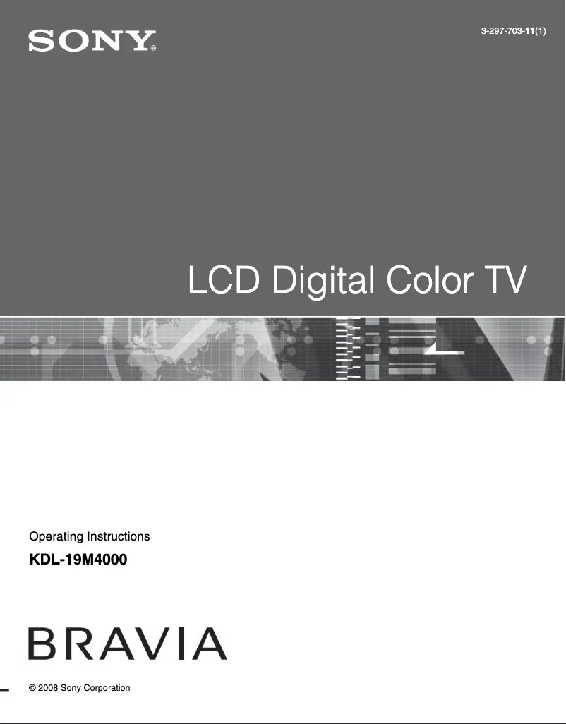 First page image of the manual for Bravia KDL-19M4000