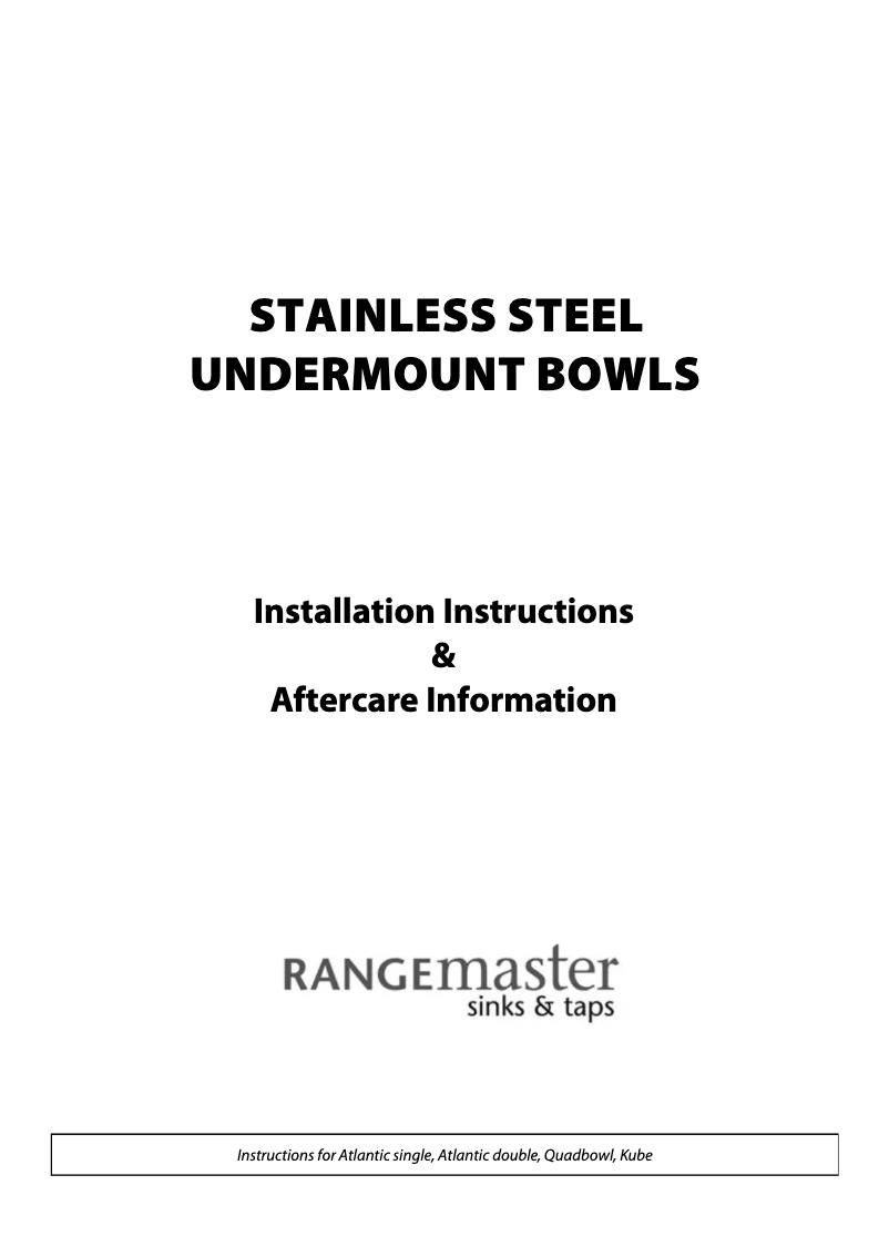 Page 1 of the manual User Manual Rangemaster UB50L