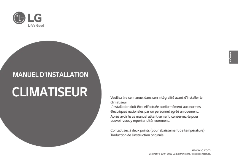 Page 1 of the manual User Manual LG PDRYCB400