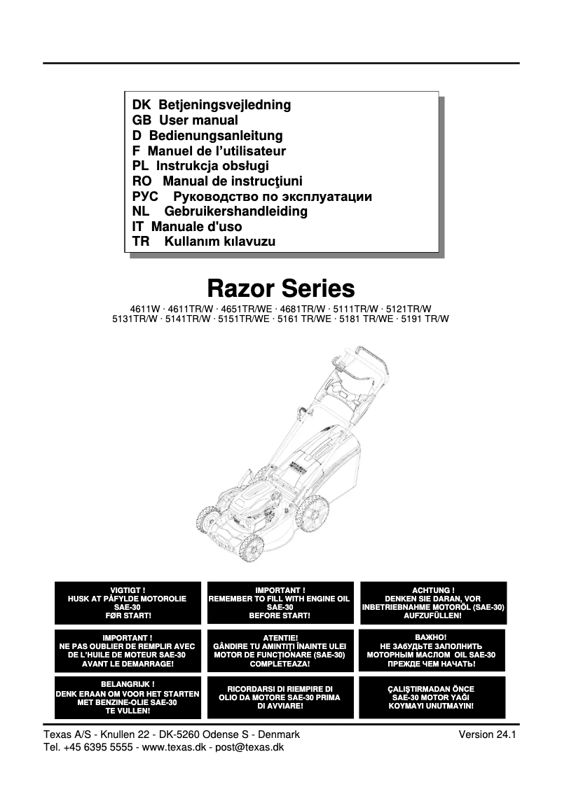 First page image of the manual for Razor 4611W