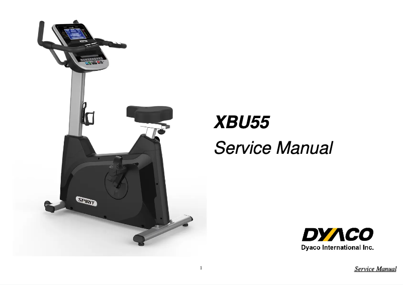 Page 1 of the manual User Manual Spirit Fitness XBU55