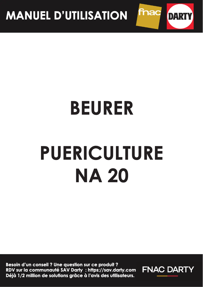 Page 1 of the manual User Manual Beurer NA 20
