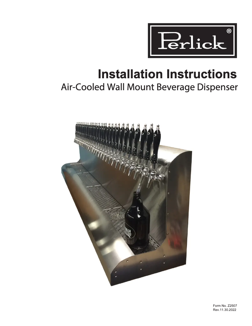 Page 1 of the manual User Manual Perlick 3076