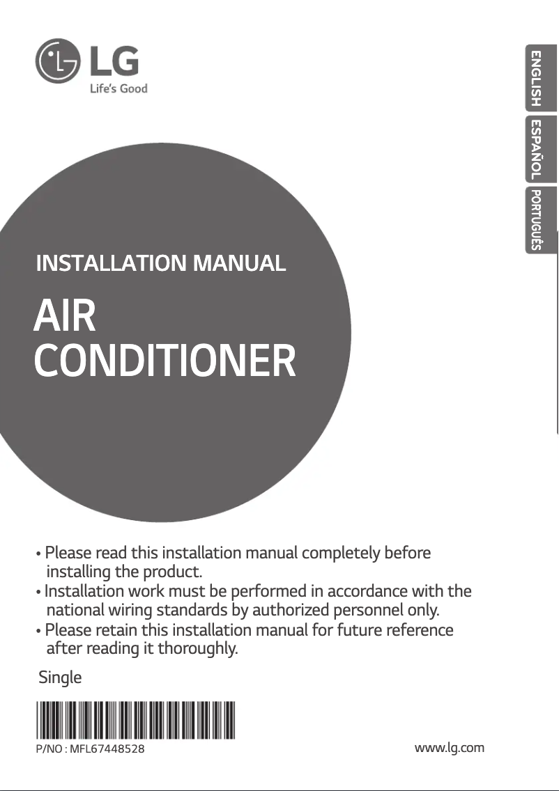 First page image of the manual for AVUQ60GM2A0