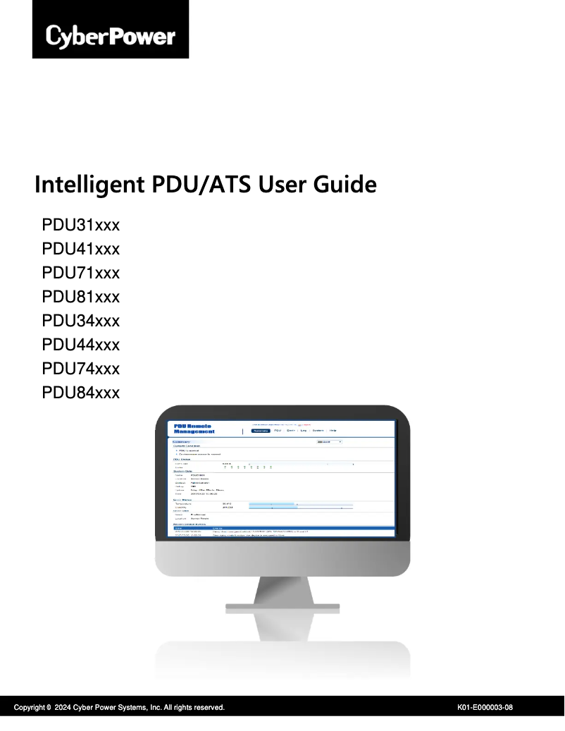 First page image of the manual for PDU41005