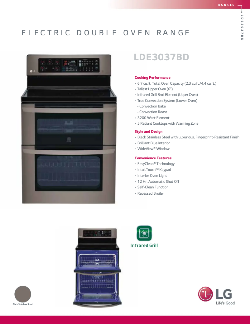 First page image of the manual for LDE3037BD