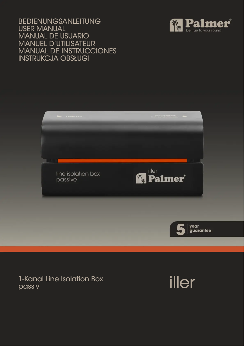 Page 1 of the manual User Manual Palmer Iller