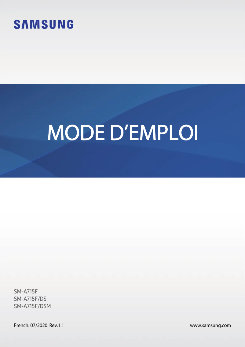 Page 1 of the manual User Manual Samsung Galaxy A72