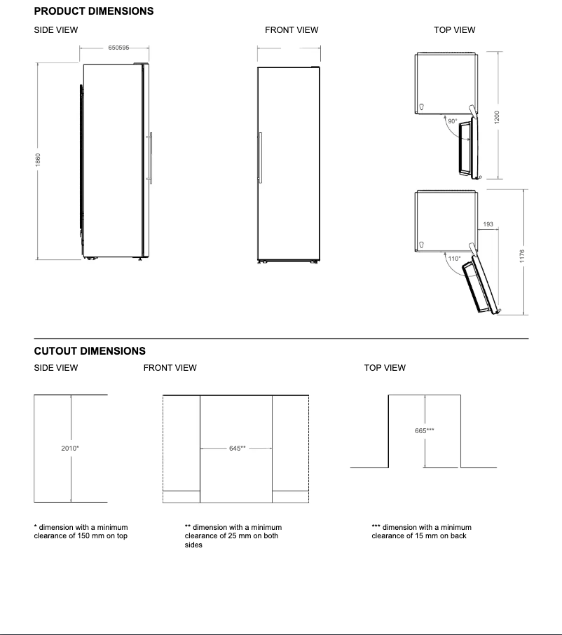 First page image of the manual for RFZ60F4FXNC