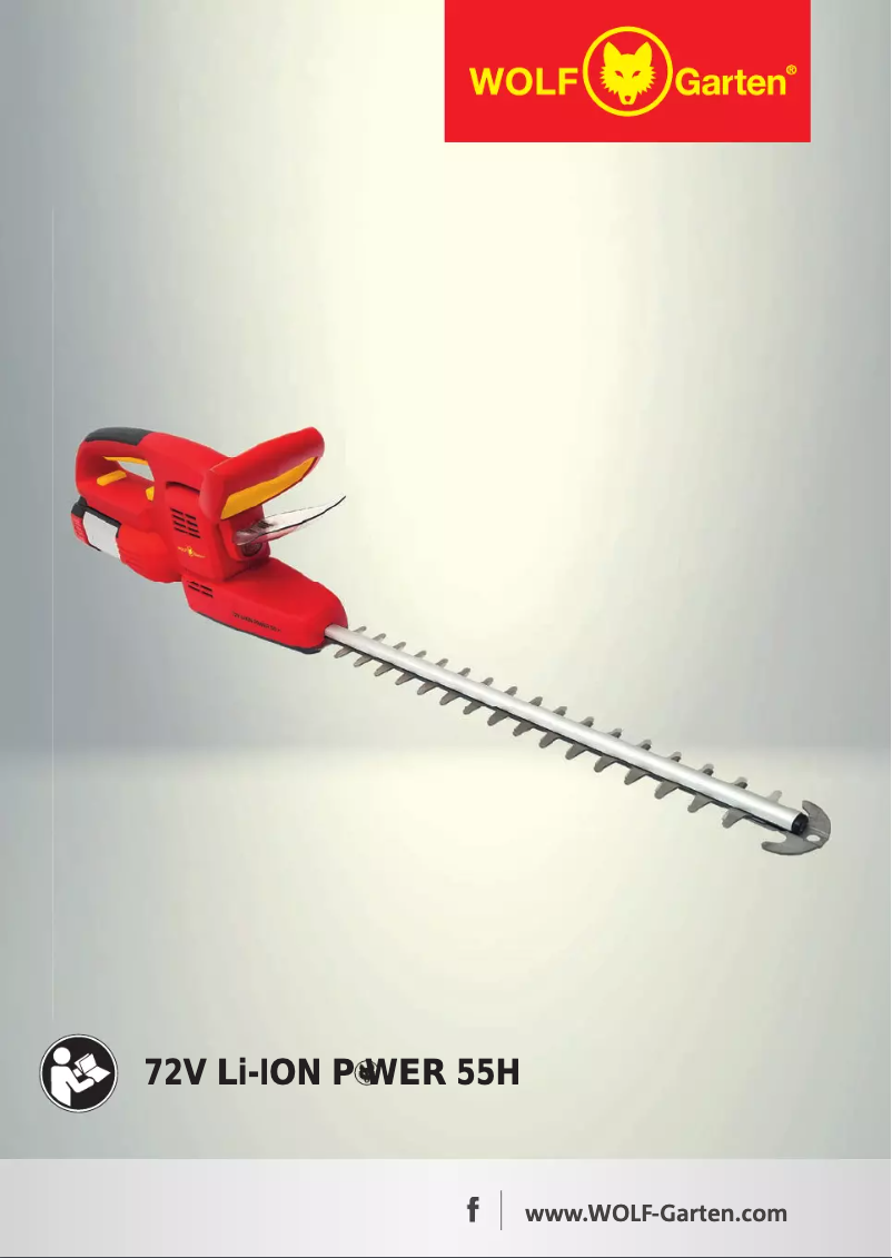 Page 1 of the manual User Manual Wolf Garten 72V Li-Ion Accu Power 55H