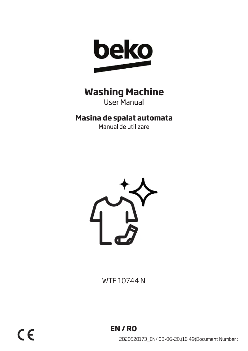 Page 1 of the manual User Manual Beko WTE10744N