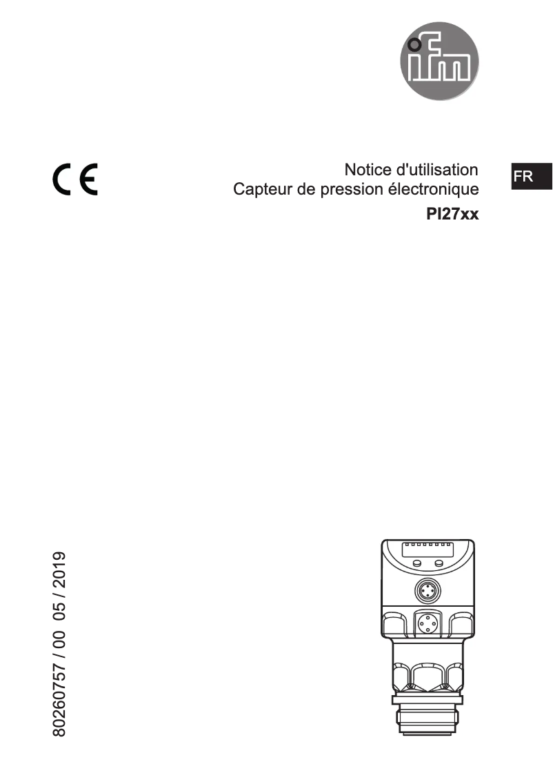 Page 1 of the manual User Manual IFM PI2798