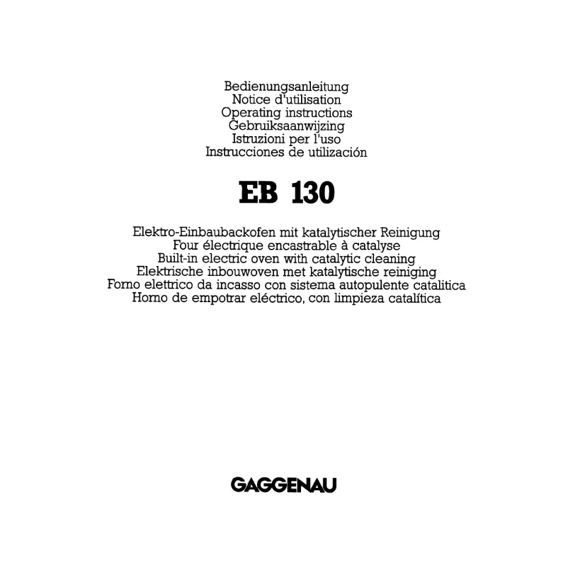 Page 1 de la notice Manuel utilisateur Gaggenau EB130110