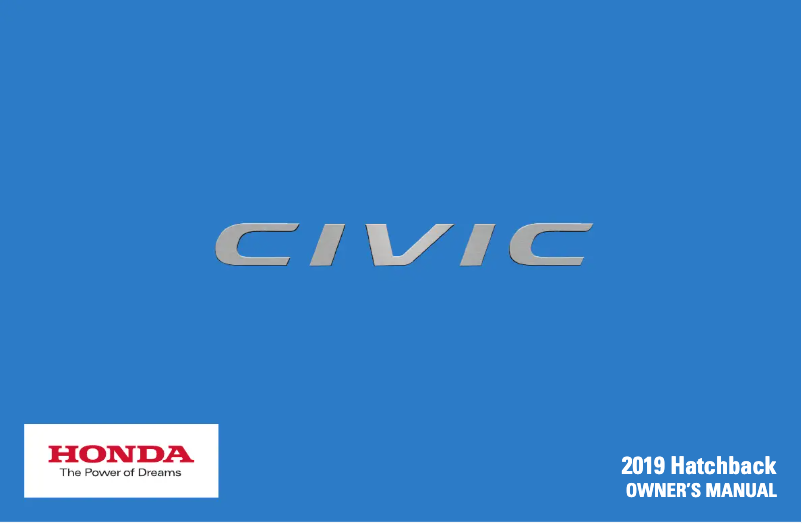 Page 1 of the manual User Manual Honda Civic Si Coupe (2019)