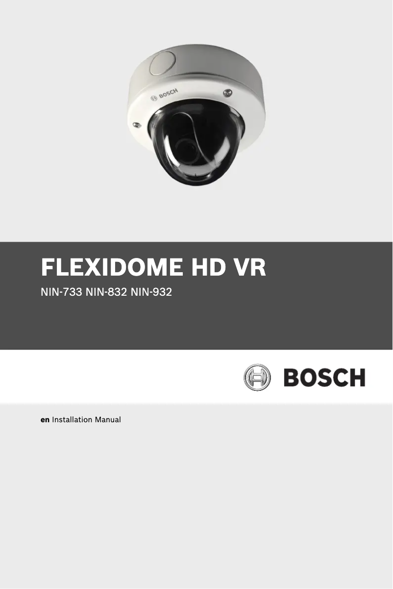 Page 1 of the manual User Manual Bosch FlexiDomeHD NIN-733