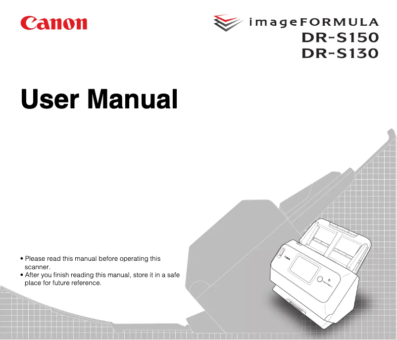 Page 1 of the manual User Manual Canon imageFORMULA DR-S150