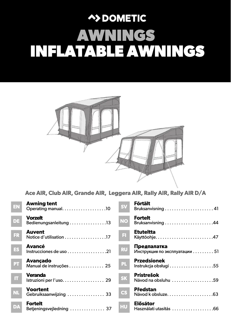 Page 1 de la notice Manuel utilisateur Dometic Grande AIR All-Season 390 S
