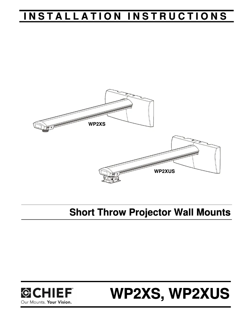 Page 1 of the manual User Manual Chief WP21US