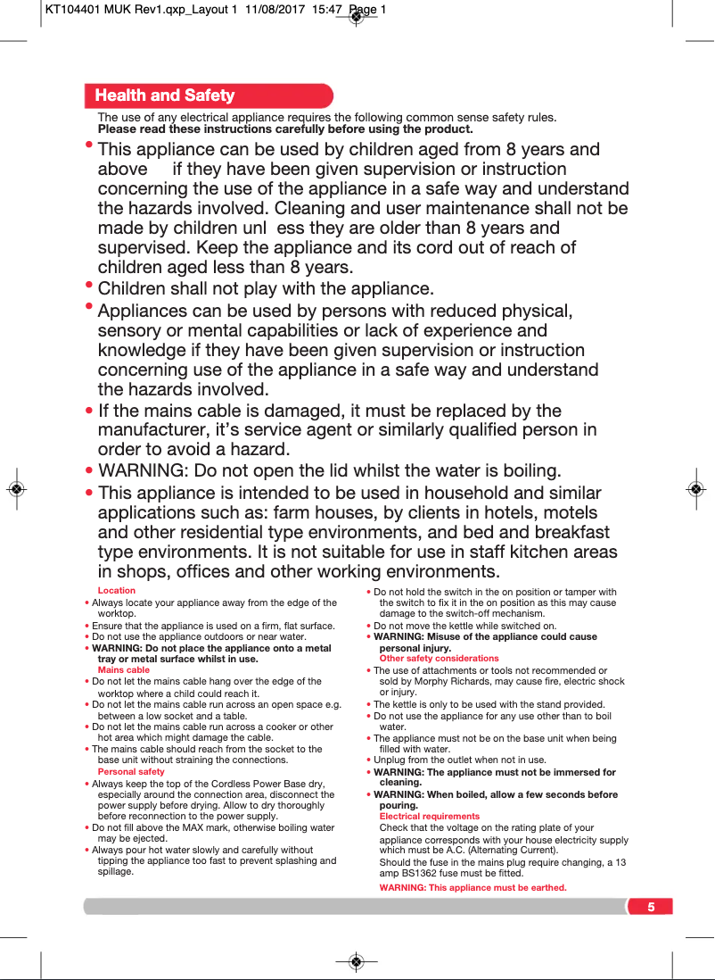 Image de la première page du manuel de l'appareil Evoke 104406