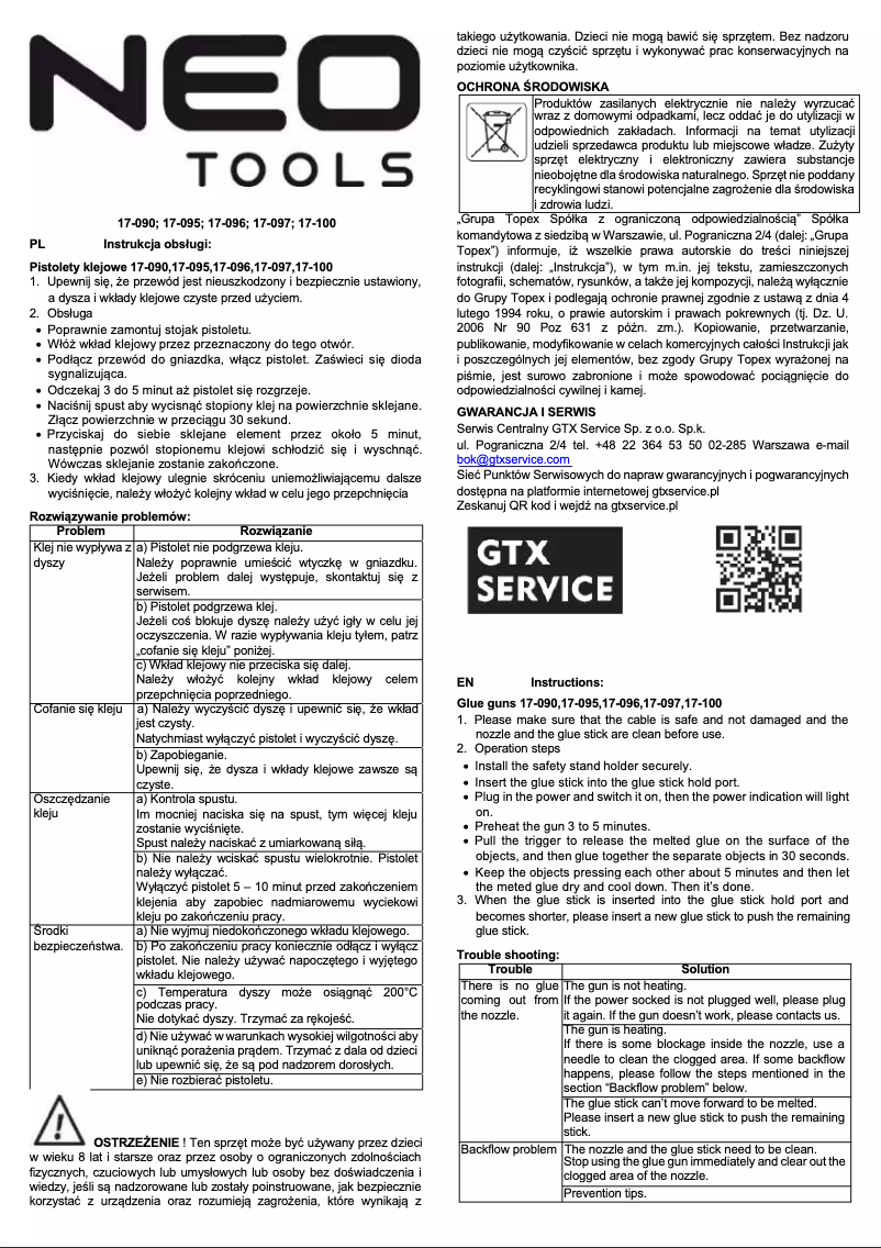 Page 1 of the manual User Manual NEO tools 17-100
