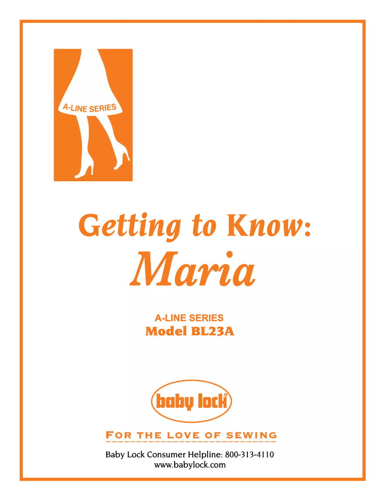 First page image of the manual for Maria BL23A