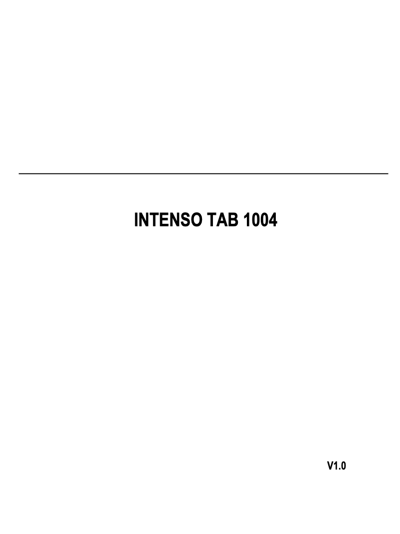 First page image of the manual for TAB 1004