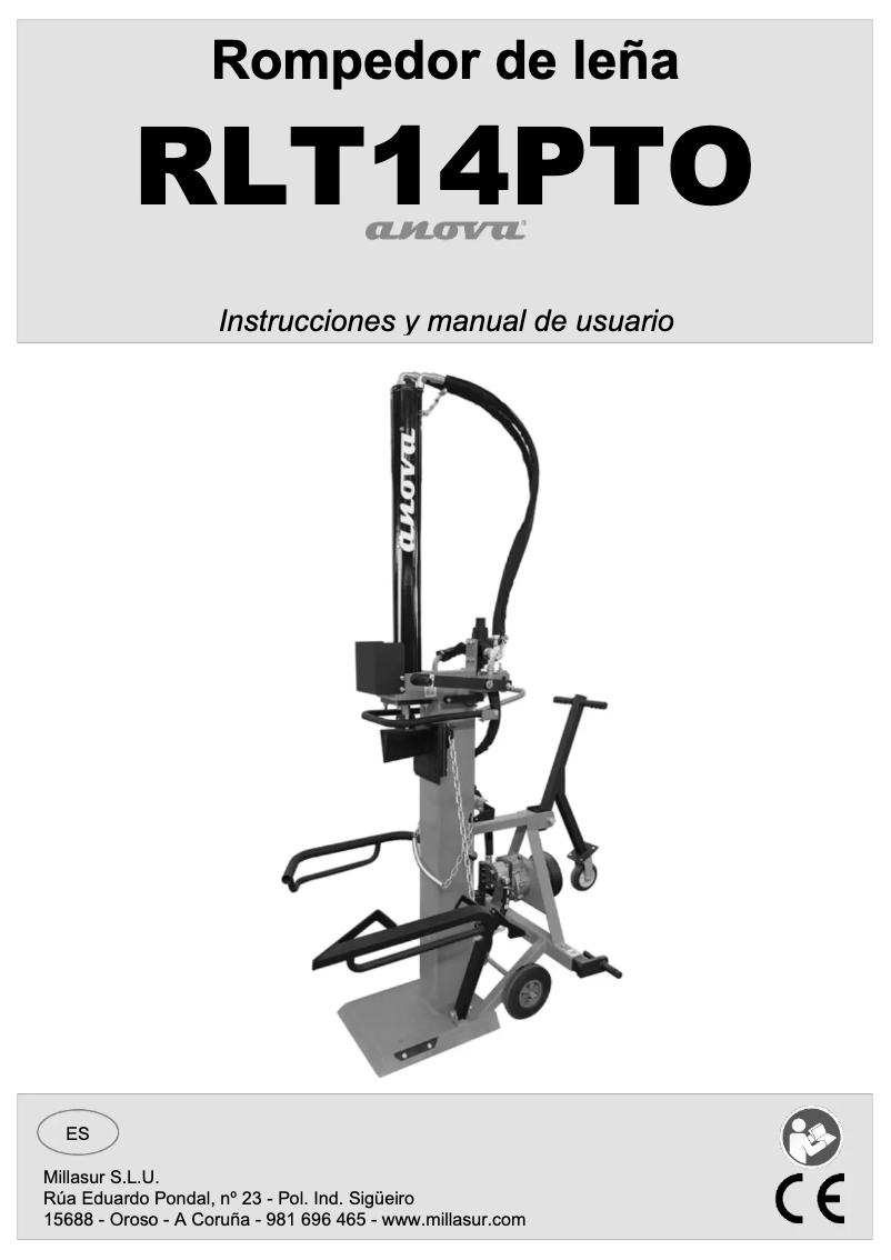 First page image of the manual for RLT14PTO