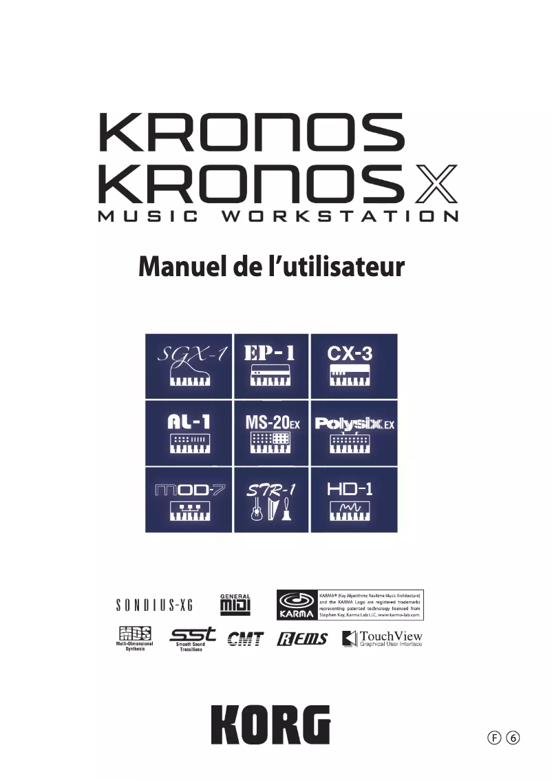 Page 1 of the manual User Manual Korg Kronos X