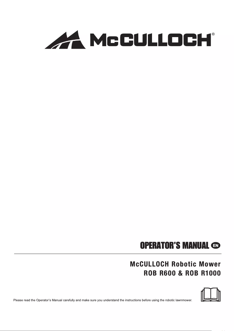 Page 1 of the manual User Manual McCulloch ROB R600