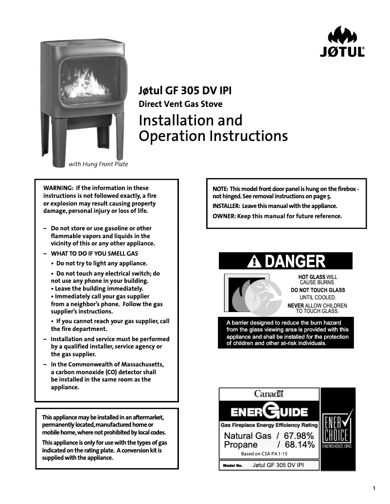 First page image of the manual for F 305
