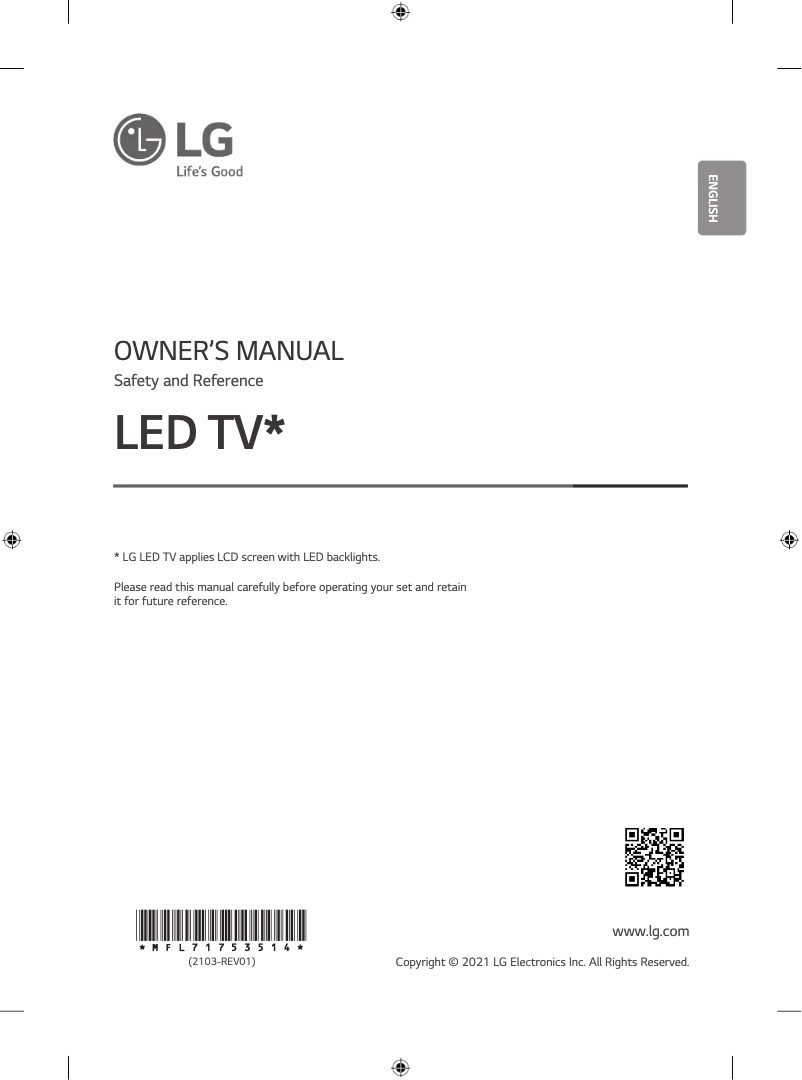Page 1 of the manual User Manual LG 75NANO90VPA