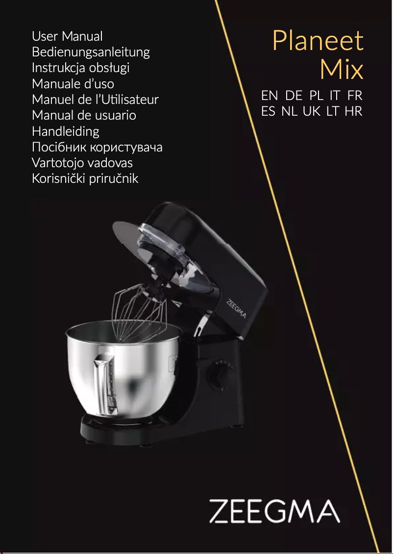 Page 1 of the manual User Manual Zeegma Planeet Mix