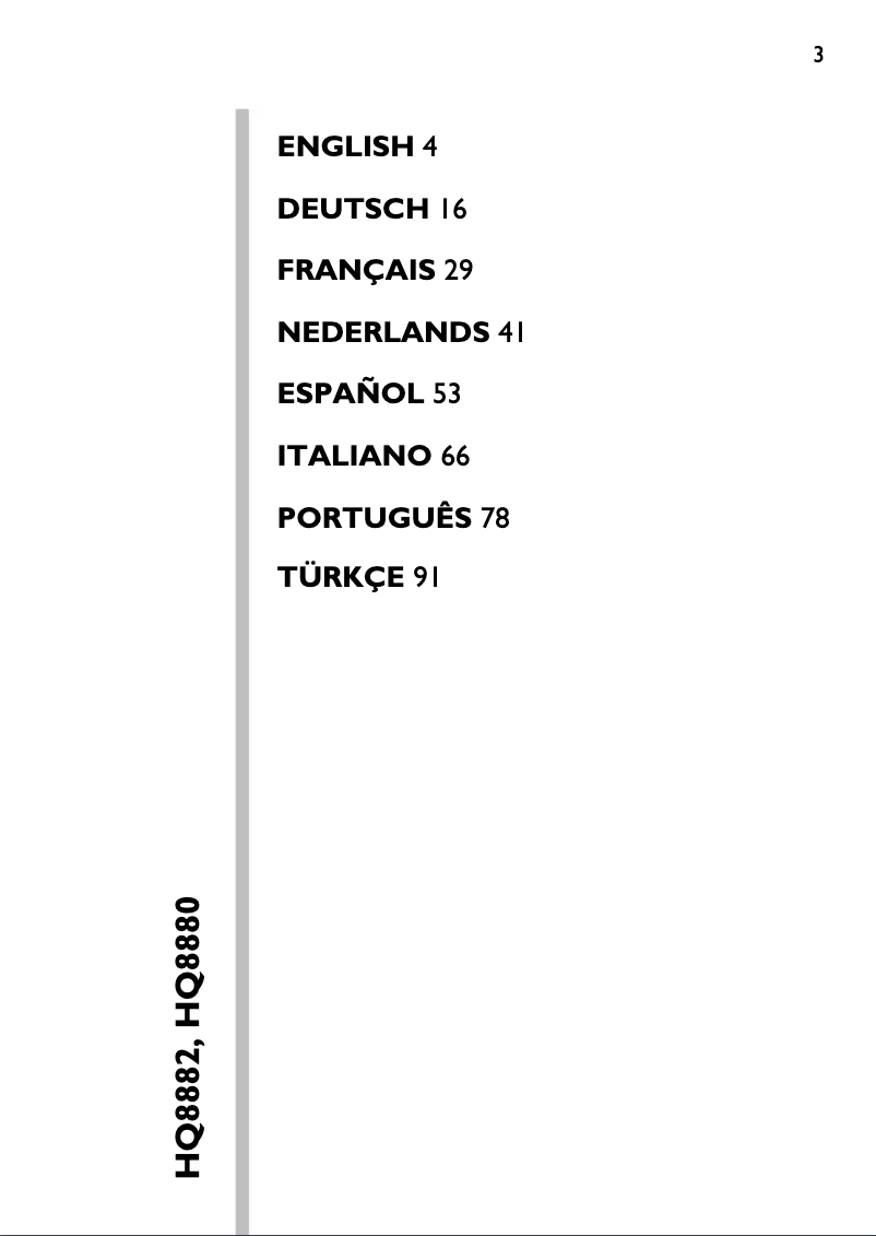 Page 1 of the manual User Manual Philips HQ8882