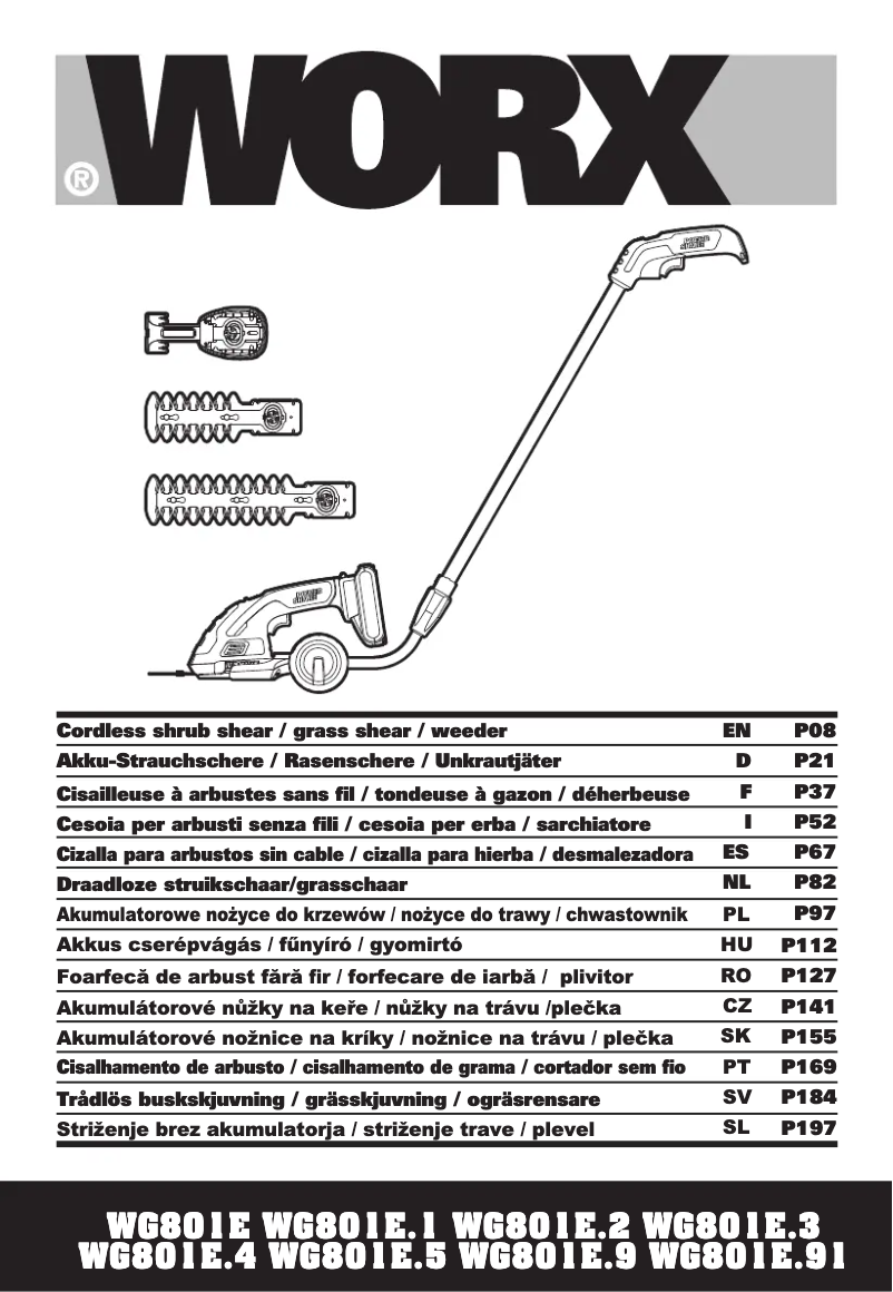 First page image of the manual for WG801E.5