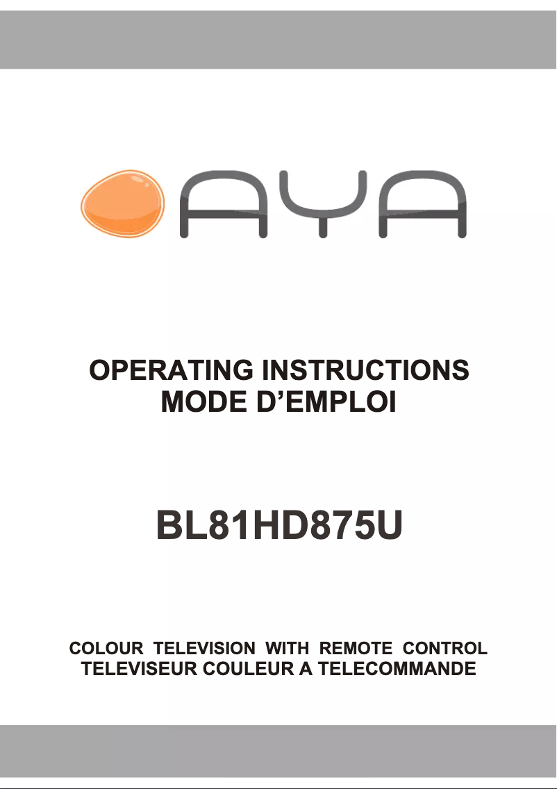 First page image of the manual for BL81HD875U