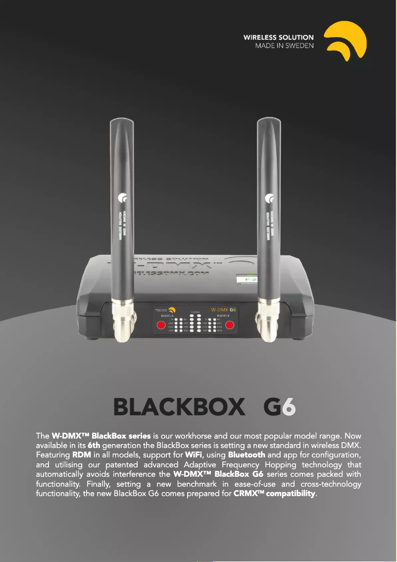 First page image of the manual for BlackBox F-1 G6