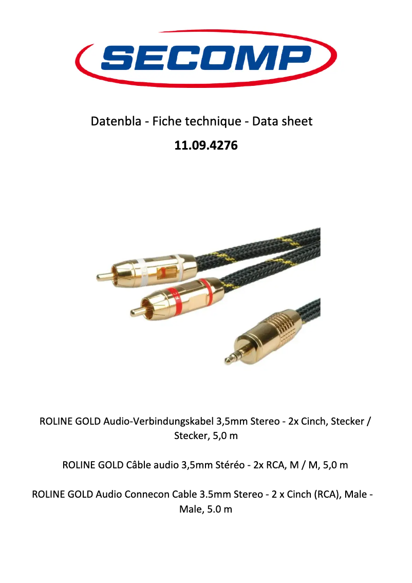 Page 1 of the manual User Manual Roline 11.09.4276