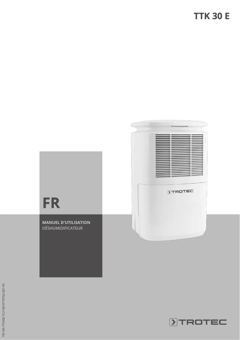 First page image of the manual for TTK 30 E