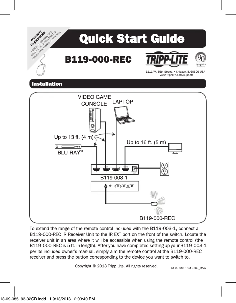 First page image of the manual for B119-000-REC
