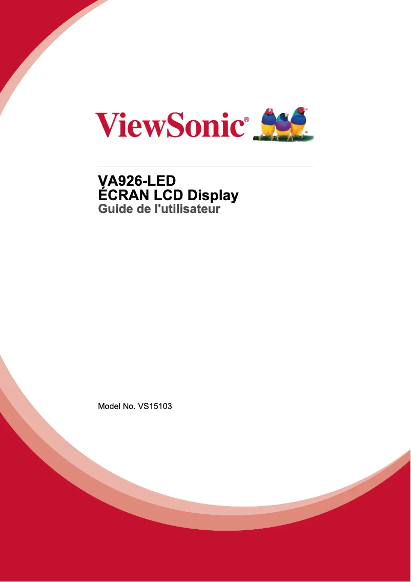 Image de la première page du manuel de l'appareil VA926-LED