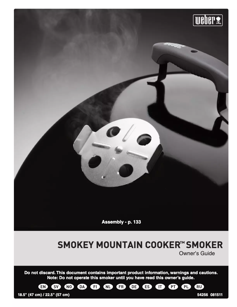 Page 1 of the manual User Manual Weber Smokey Mountain