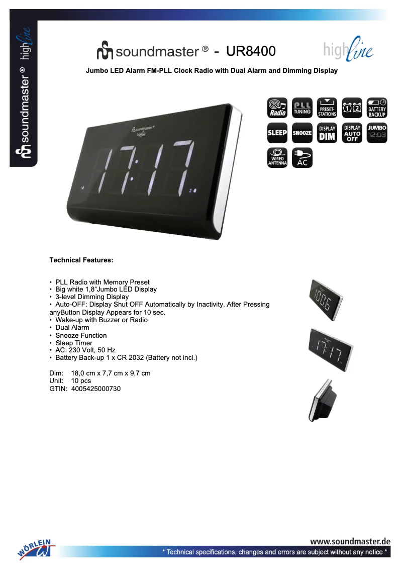 First page image of the manual for UR8400