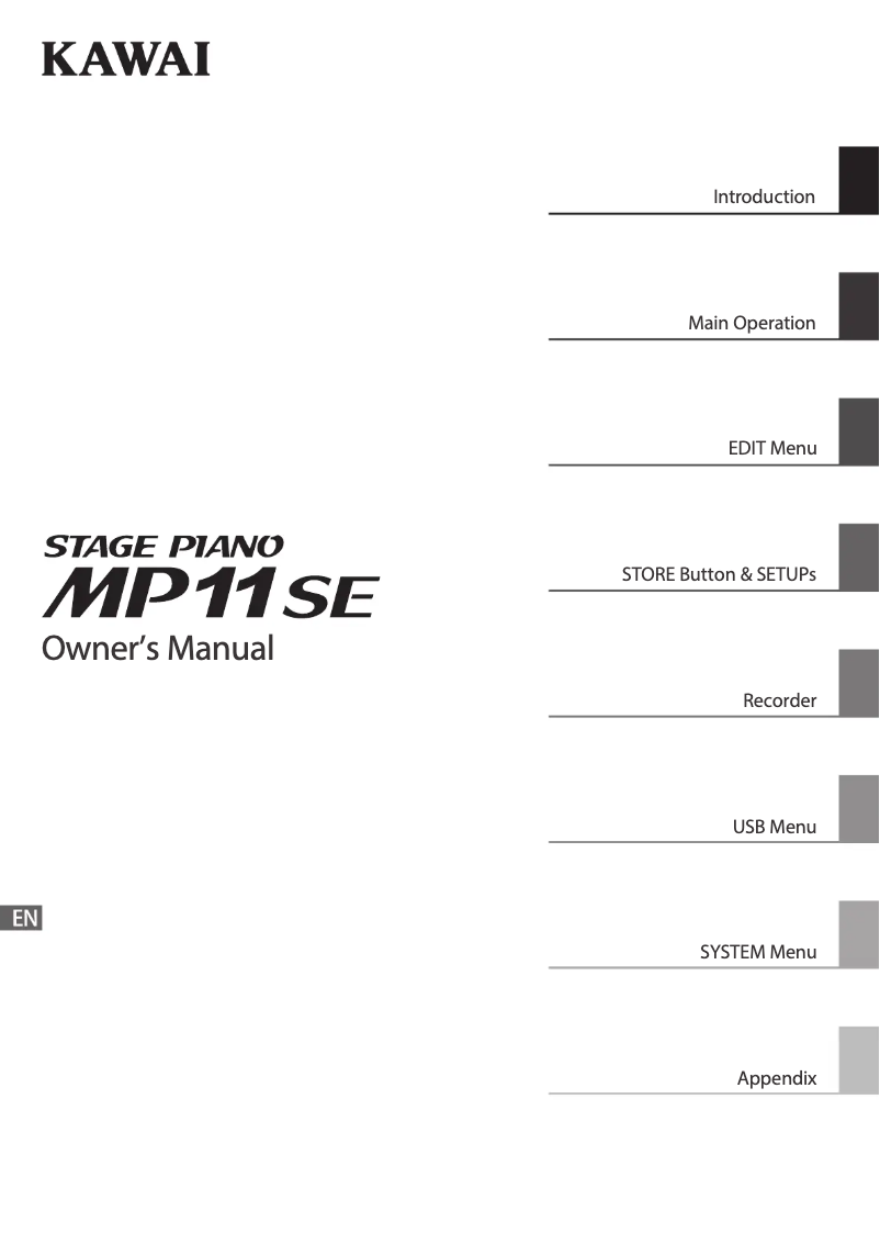 First page image of the manual for MP11SE