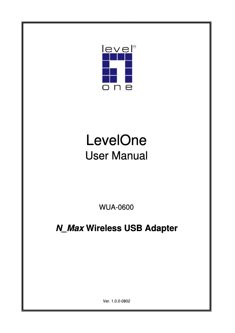 Page 1 of the manual User Manual LevelOne WUA-0600
