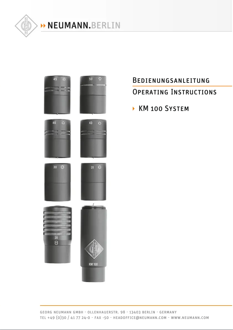 First page image of the manual for KM 130