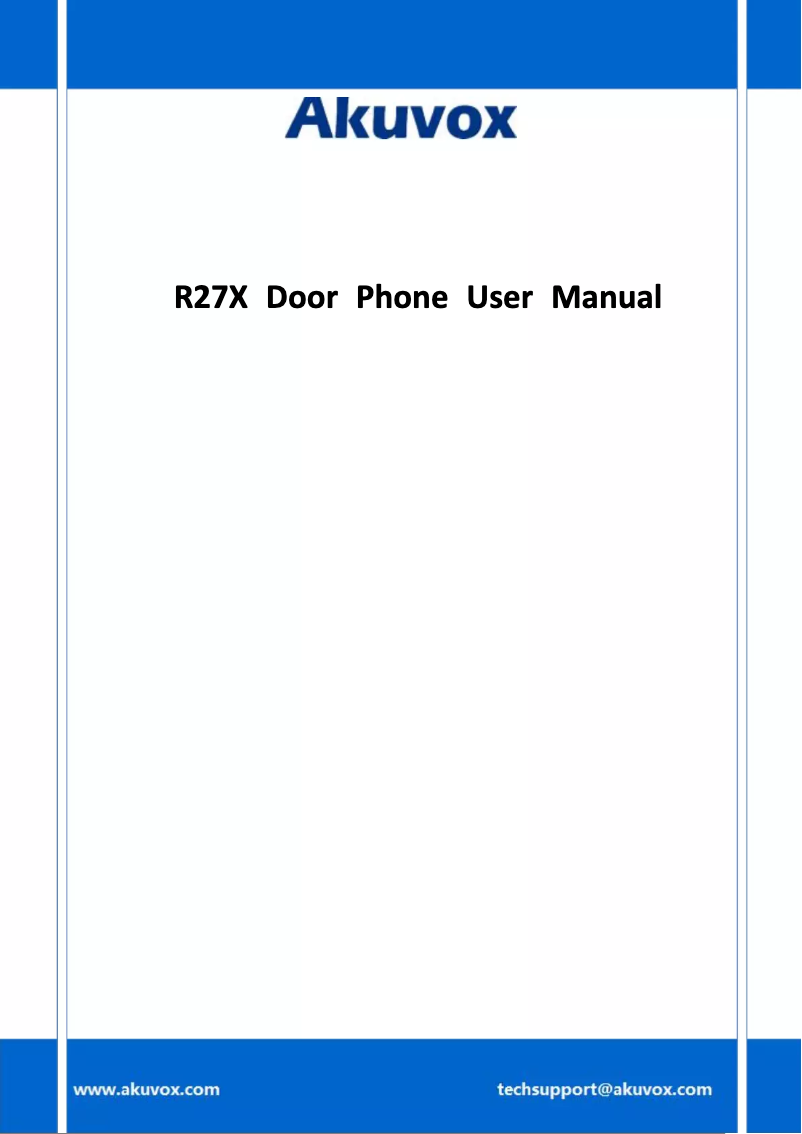Page 1 of the manual User Manual Akuvox R27A