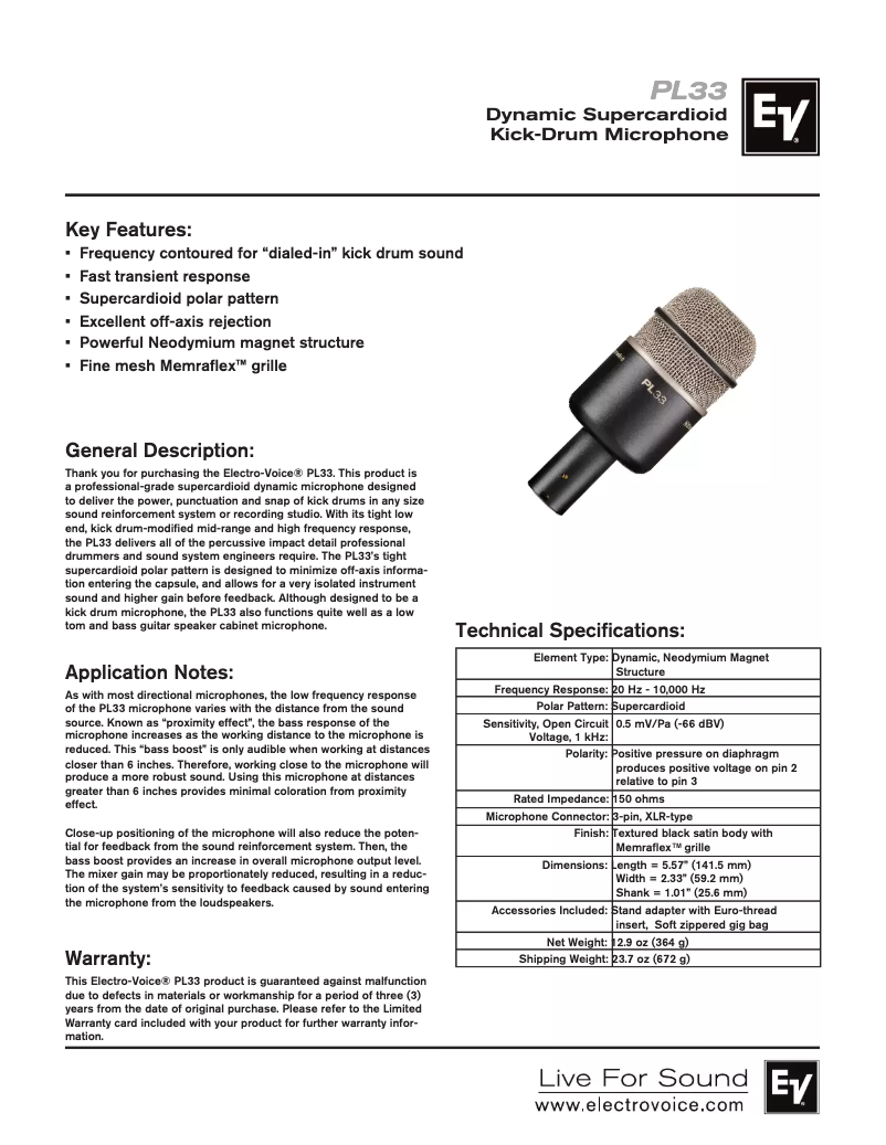 First page image of the manual for PL33