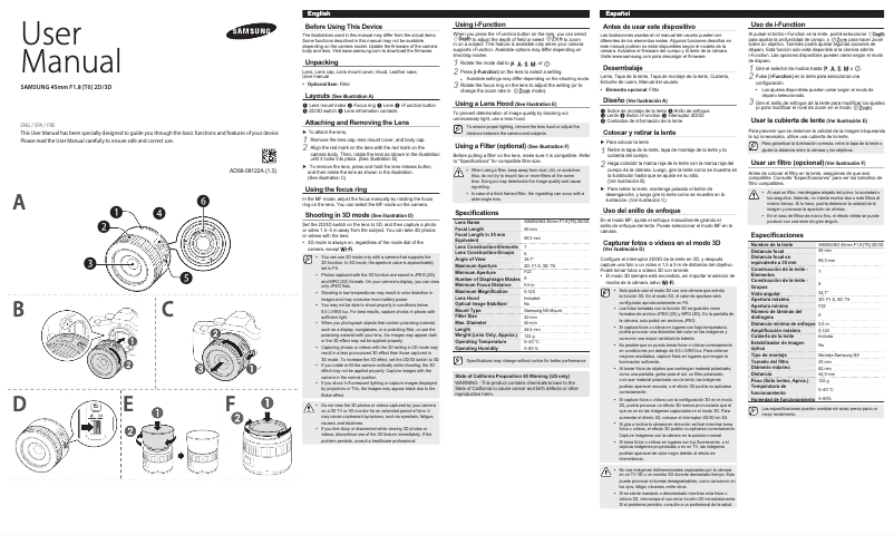 Page 1 of the manual User Manual Samsung S45ADW