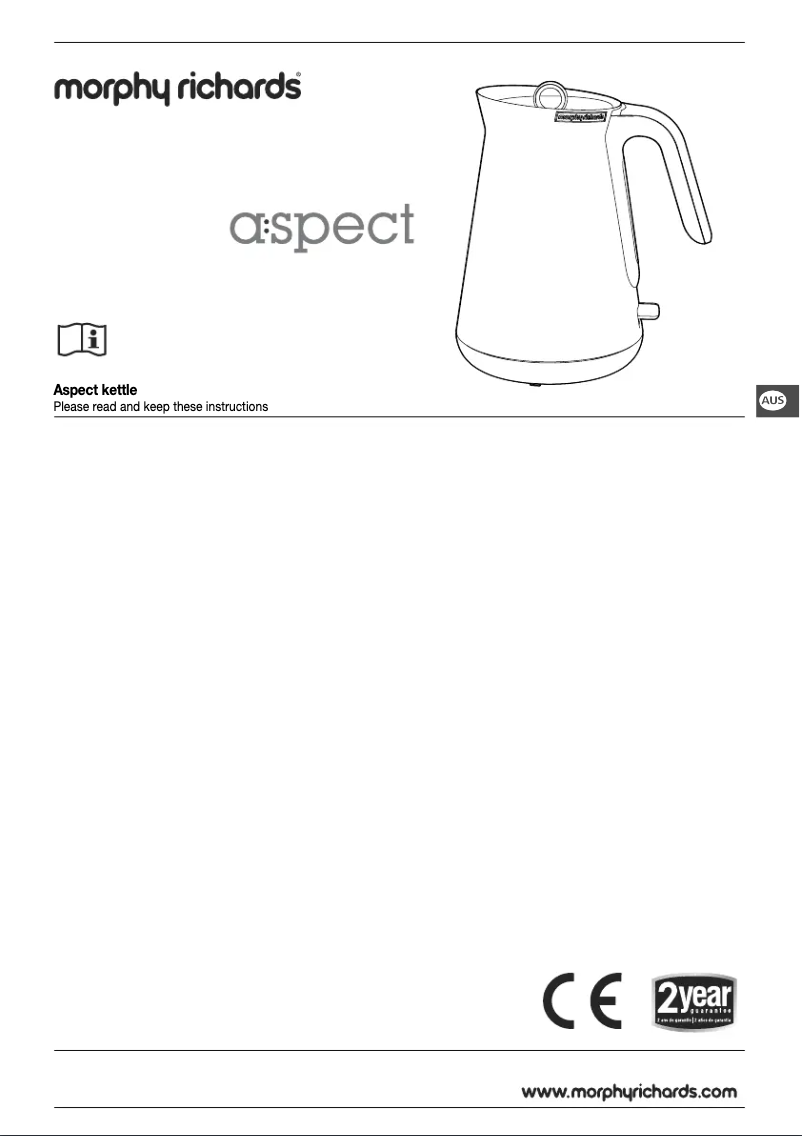 Page 1 of the manual User Manual Morphy Richards Aspect 100012